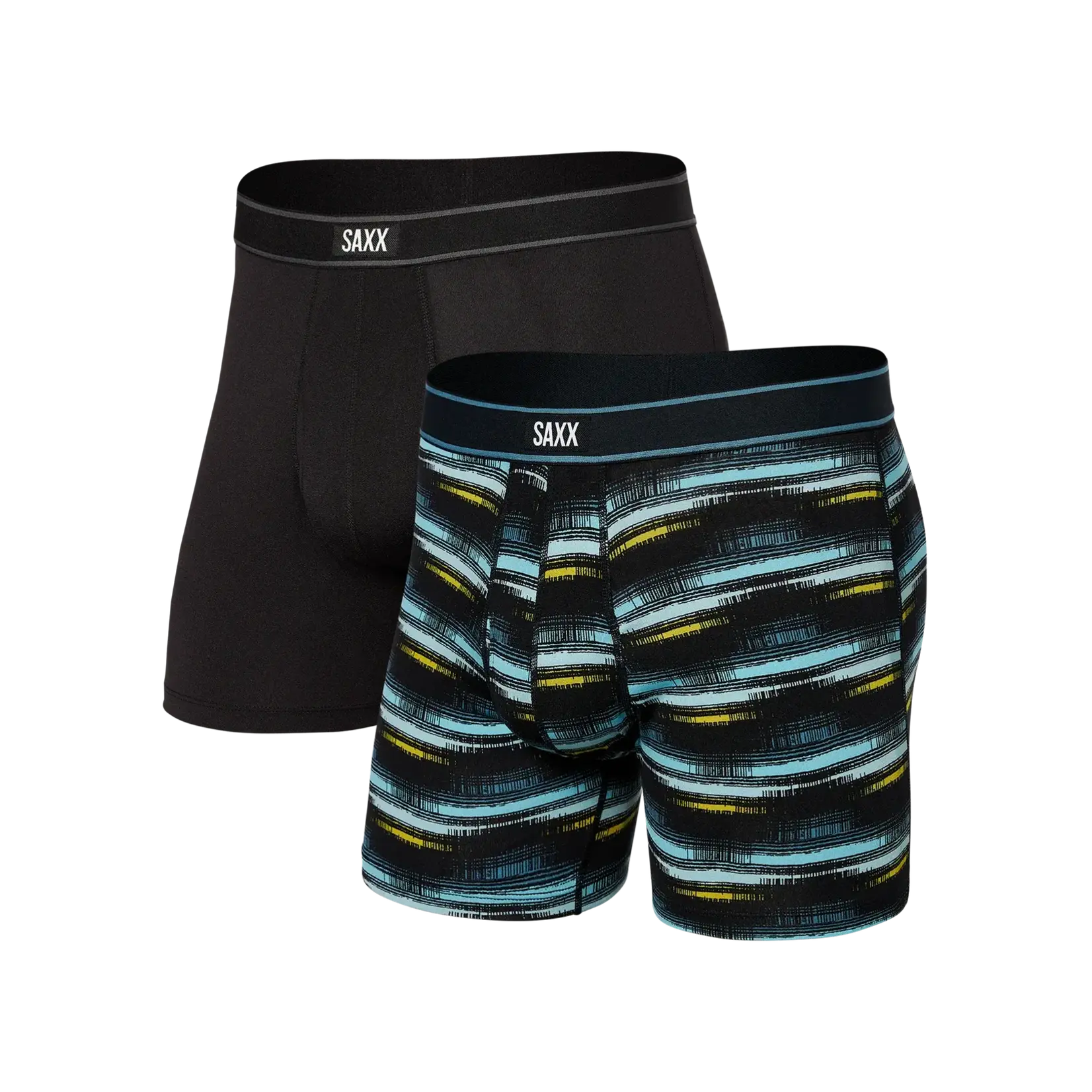 Saxx Saxx Underwear, Daytripper BB Fly, 2-Pack, Mens, BRC-Broadcast Stripe/Blk
