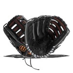Wilson Wilson Baseball Glove, A700, Full Right, 12.5”, Blk/Silver/Org, Youth