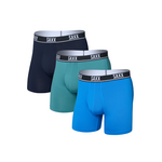 Saxx Saxx Underwear, Essential Performance Mesh BB Fly, 3-Pack, Mens, BTM-Blu/Teal/Maritime