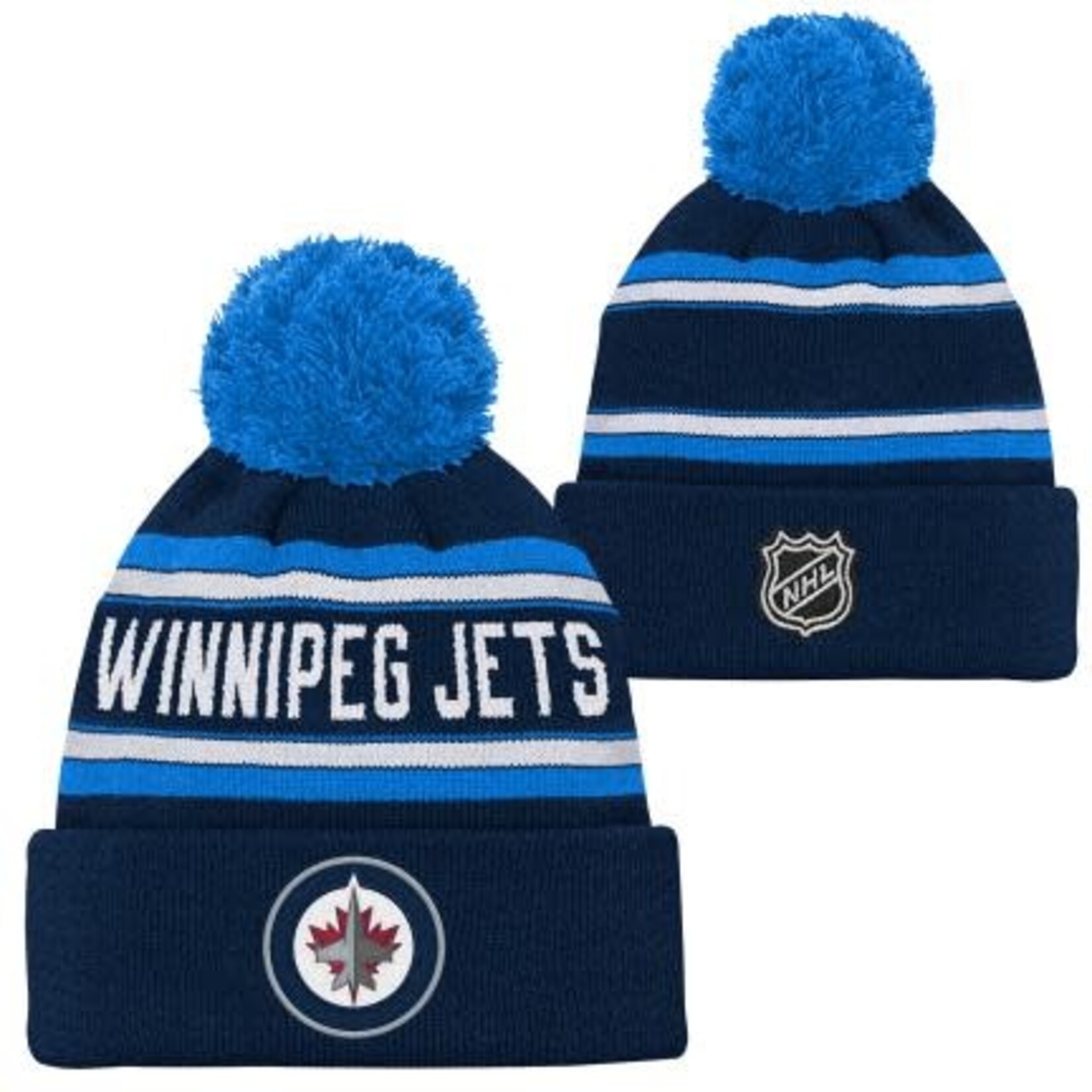 Outerstuff Outerstuff Toque, Jacquard Cuffed Knit Pom, NHL, Youth, Winnipeg Jets