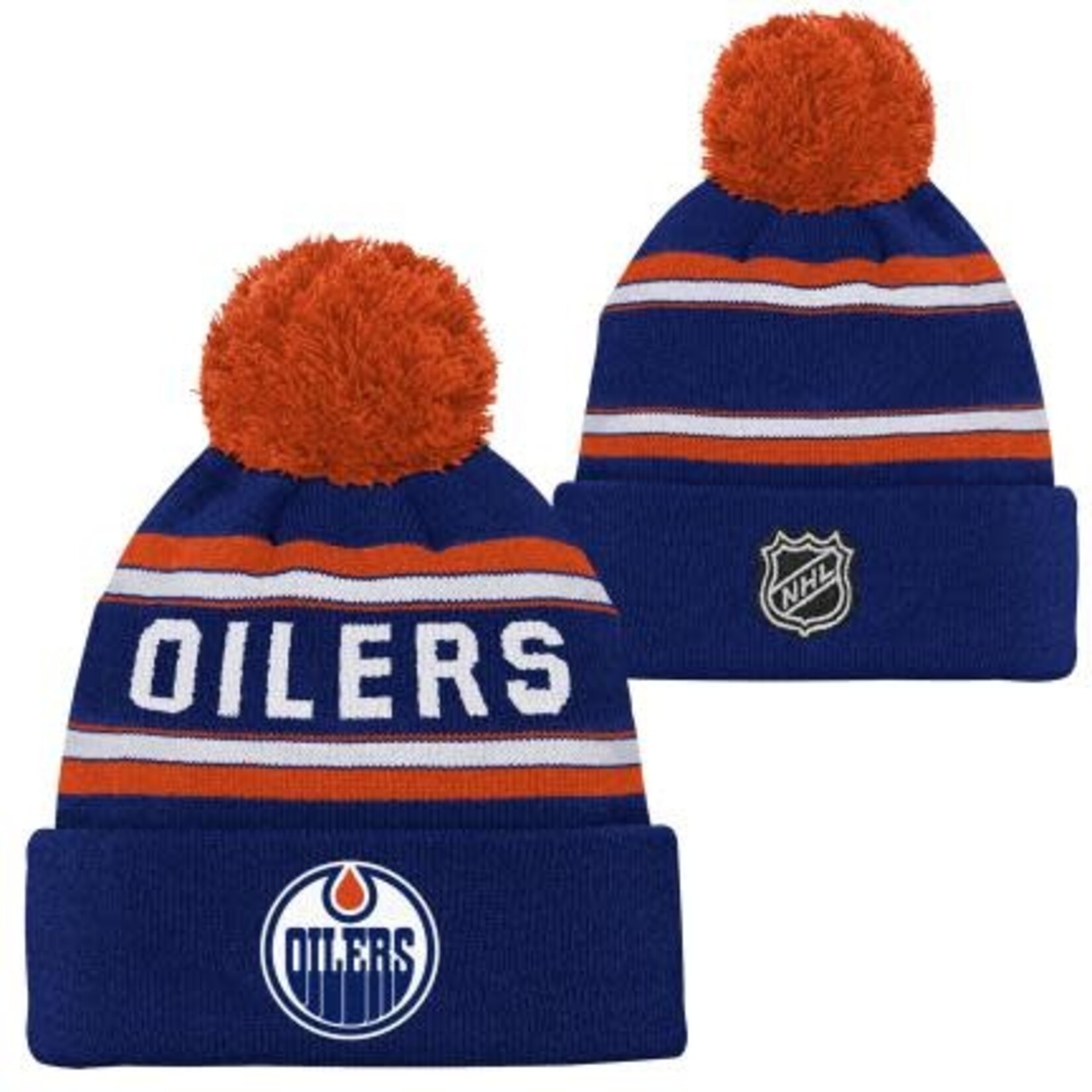 Outerstuff Outerstuff Toque, Jacquard Cuffed Knit Pom, NHL, Youth, Edmonton Oilers