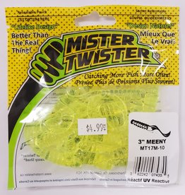 Mister Twister Meany 3 Soft Plastic Grub, Pumpkin Pepper 