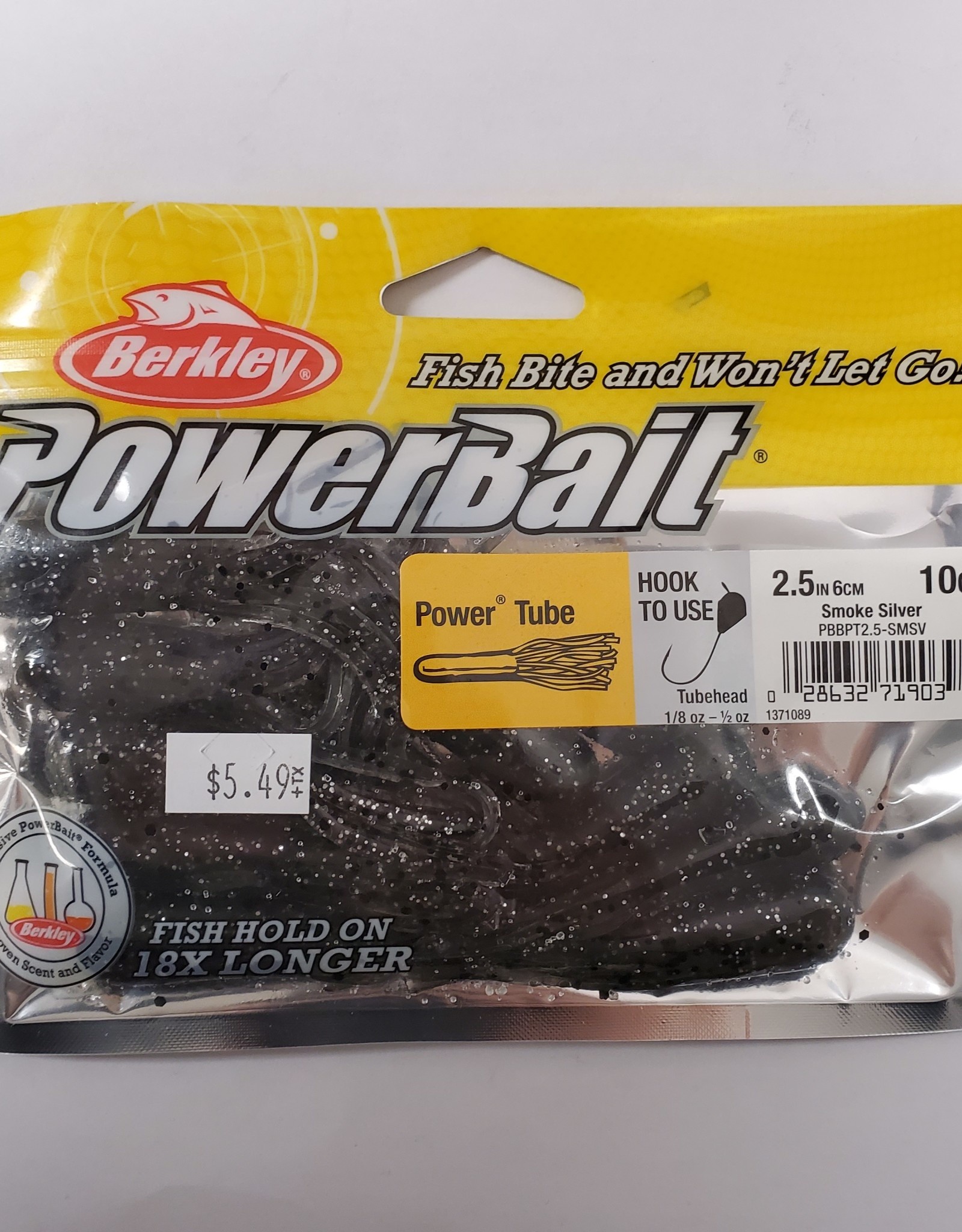Berkley Power tube 2.5 smoke silver 10pk - Fehrs Sporting Goods Inc.