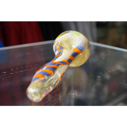 Devin Sagan Glass Devin Sagan Spoon Orange Purple Fume Twist Devin Sagan Glass Devin Sagan Spoon Orange Purple Fume Twist
