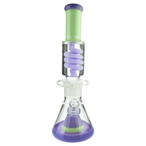 MAV MAV Purple and Slime Slitted Pyramid Beaker Freezable Coil System MAV MAV Purple and Slime Slitted Pyramid Beaker Freezable Coil System
