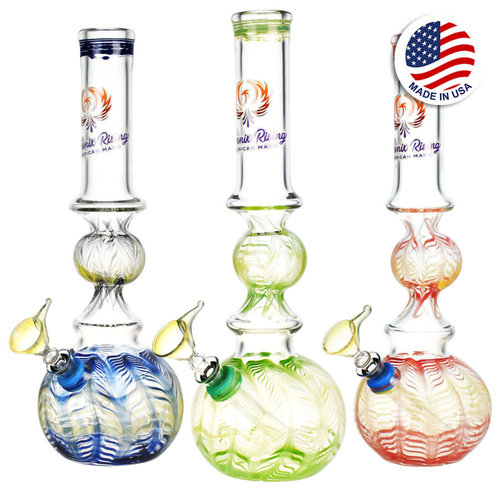 Phoenix Rising Bubble Ball Water Pipe | 10.75" | Colors Vary