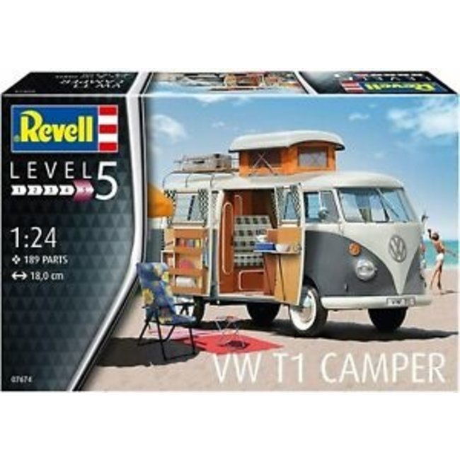 REVELL PLASTIC KIT VW T1 CAMPER 1:24 COMBI VAN
