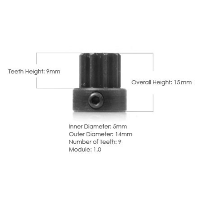CENTURY SWIFT 9t PINION 5mm
