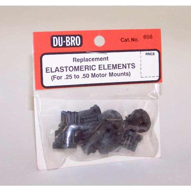 DUBRO .25-.50 REPLACEMENT RUBBER ELASTOMERIC ELEMENT (8PCS A PK)