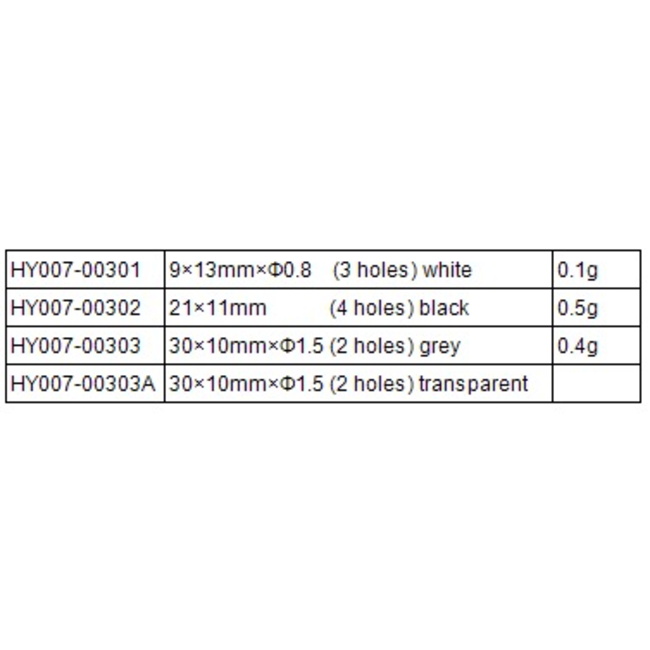 HY PLASTIC CONTROL HORN 13 x 9 3 HOLE ( 4pk ) ( OLD CODE HY070301 )
