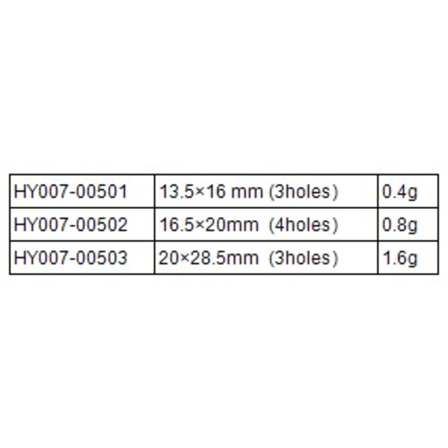 HY PLASTIC CONTROL HORN 20 x 28.5 3 HOLE ( 4pk ) ( OLD CODE HY070503 )