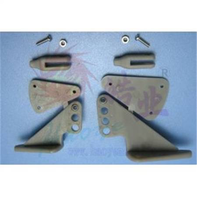 HY PLASTIC CONTROL HORN W.BALL CLEVIS 55 x 40  4 HOLE ( 4pk ) ( OLD CODE HY070802 )