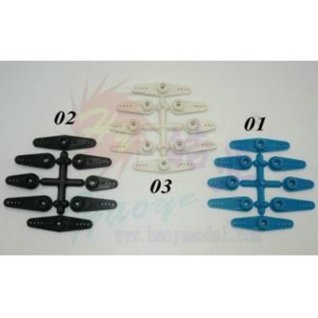 HY JR HEAVY DUTY BLUE SERVO ARMS ( OLD CODE HY071201 )