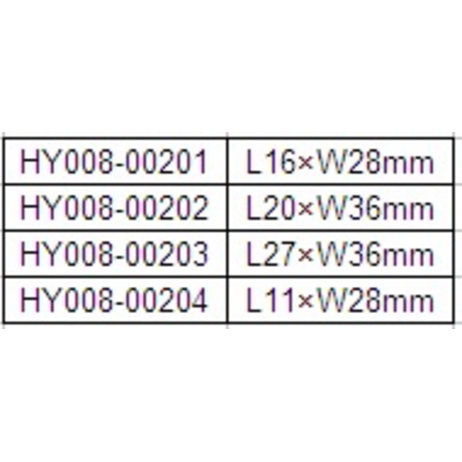 HY NYLON FLAT HINGE PINNED 16 x 28 ( OLD CODE HY080201 )