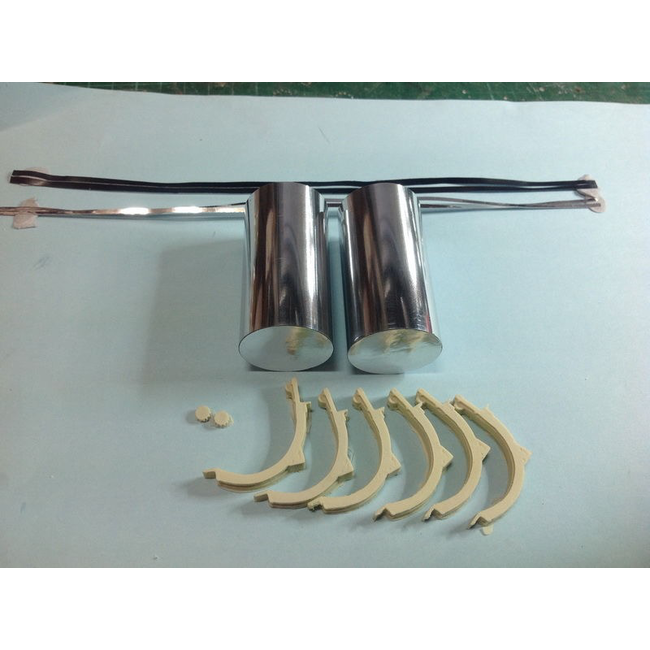 AUSLOWE FUEL TANKS ROUND ALUMINIUM 65MM LONG PAIR 1/25 SCALE