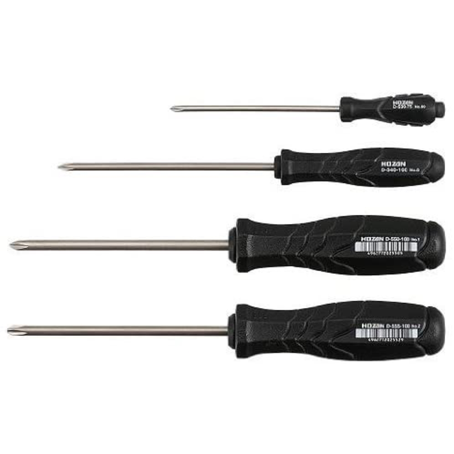Hozan JIS-4 JIS Screwdriver Set (New 3rd. Gen) (Japan Import)    SUITS  ALL  JAPANESE  BRANDS