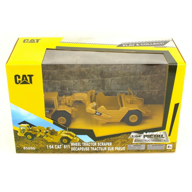 CAT WHEEL TRACTOR SCRAPER 1/64 DIECAST