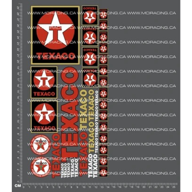 MCI 1/10th REPRODUCTION  TEXACO VERSION 2 DECALS