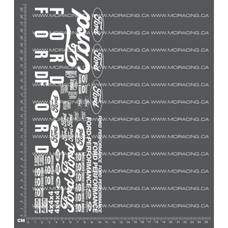 MCI REPRODUCTION DECALS MCI 1/10th REPRODUCTION  FORD TRUCK DECALS