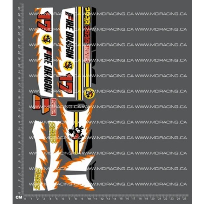 MCI 1/10th REPRODUCTION  TAM 58078 - FIRE DRAGON DECALS