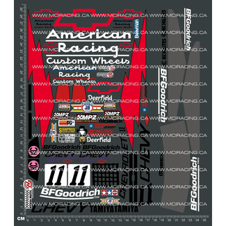 MCI REPRODUCTION DECALS MCI 1/10th REPRODUCTION  TAM 58146 - CHEVY S10 DECALS
