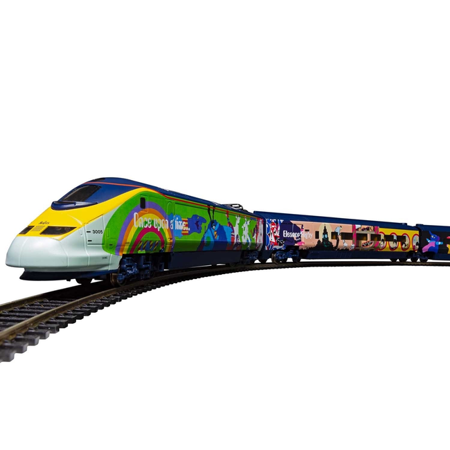 HORNBY EUROSTAR YELLOW SUBMARINE HO TRAIN SET  ( disc when sold out )