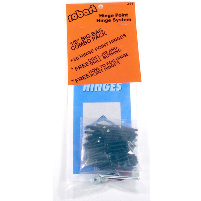 ROBART 1/8 HINGE COMBO. 50 PIECES & DRILL JIG