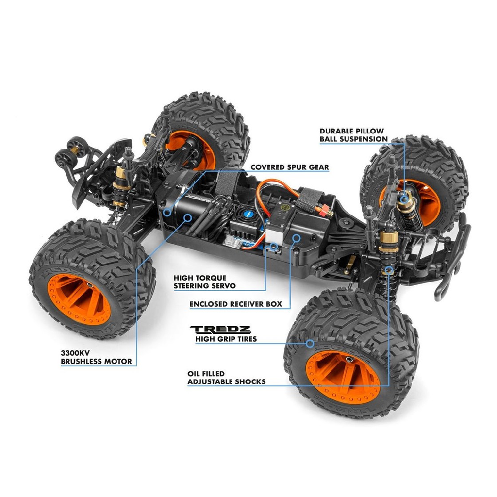 Maverick MV150200 BLUE Quantum XT 1/10 4WD Flux Brushless Electric TRUCK Requires Battery - www