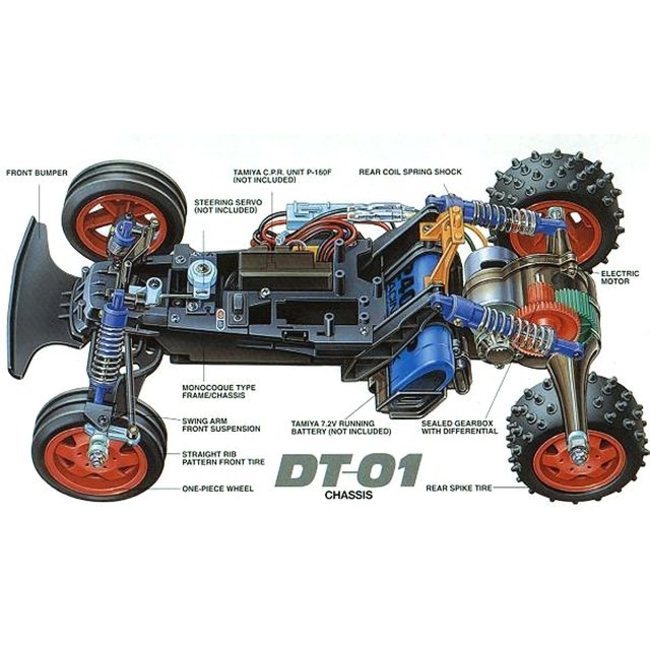 TAMIYA - FIGHTER BUGGY RX MEMORIAL DT01 KIT 1/10 KIT NO ESC INCLUDED REQUIRES TX, RX, ESC, BATTERY CHARGER