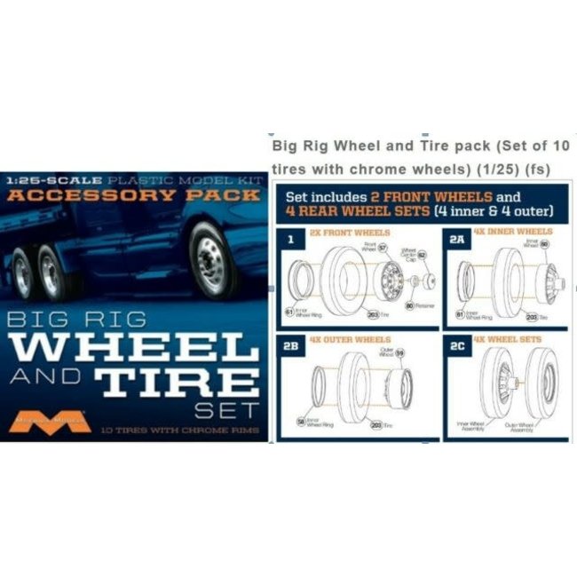 MOEBIUS MODELS BIG RIG WHEELS AND TIRES 1010