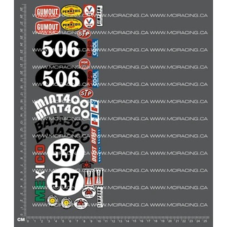 MCI REPRODUCTION DECALS MCI 1/10th REPRODUCTION TAM 58016 - RACING BUGGY SAND SCORCHER - SHEET A DECALS