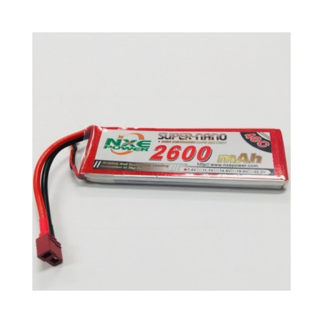 NXE POWER 7.4V 2600MAH 40C SOFT CASE LIPO WITH DEANS PLUG