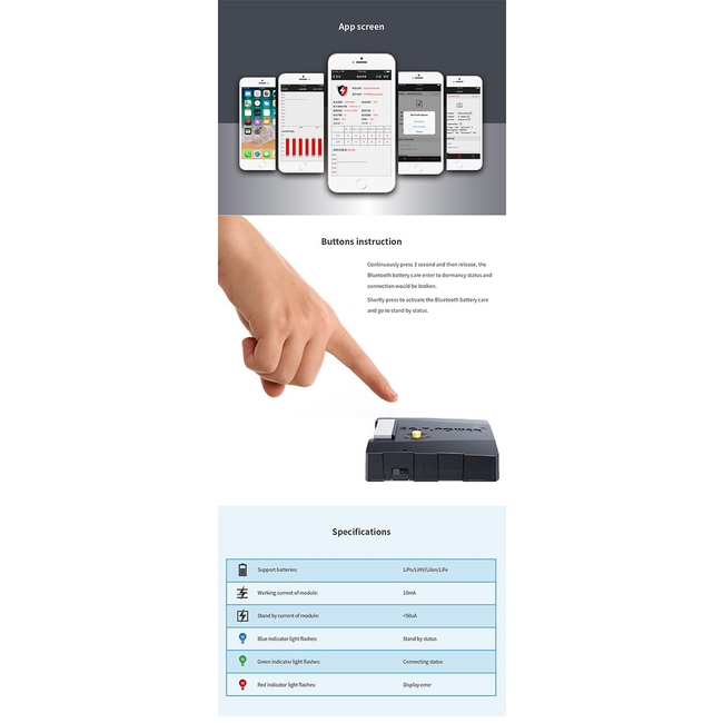 GT POWER BLUETOOTH BATTERY CARE 3S