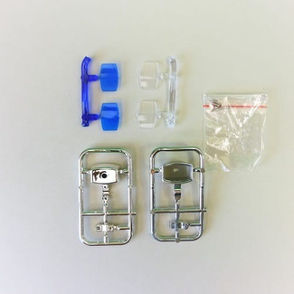 HERCULES HOBBY HERCULES RECTANGLE CHROME SPOT LIGHTS WITH CLEAR OR BLUE LENS FITS 4MM TUBE