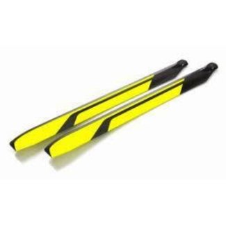 ROTORTECH ROTORTECH 620mm CARBON BLADES 50 SIZE YELLOW RED & BLACK