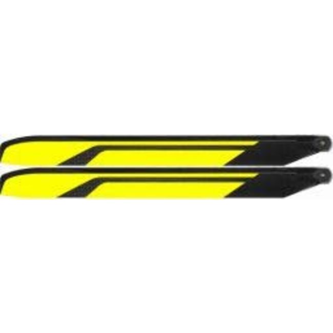 ROTORTECH 620mm CARBON BLADES 50 SIZE YELLOW RED & BLACK