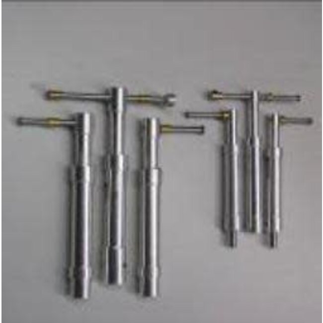 HY AIR UP/DOWN RETRACT SETS 120+ SIZE SET WITH OLEOS IN ALLOY/PLASTIC DISPLAY CASE ( WHEELS NOT INCLUDED ) ( OLD CODE HY250502B )