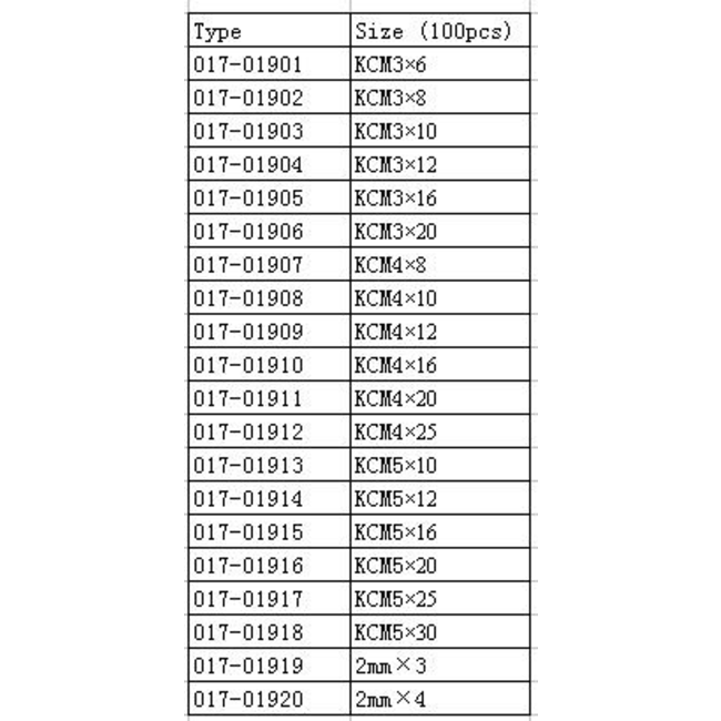 HY COUNTERSUNK SCREW WITH HEX HEAD 4MM X 10MM  (100PK) ( OLD CODE HY171908 )