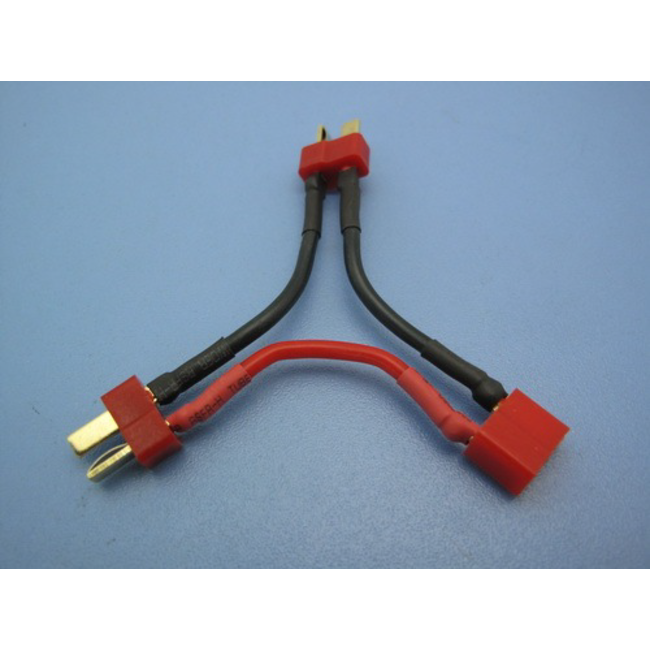 HY 2 X MALE T PLUG TO FEMALE T PLUG LEAD (SERIES BATT ADAPT) BULK  (OLD CODE HY222501 )