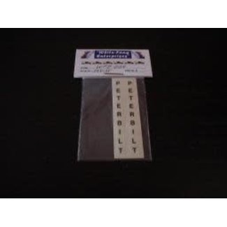 WHITE FANG WF Peterbilt name vertical ( for exhaust shield panels) x2