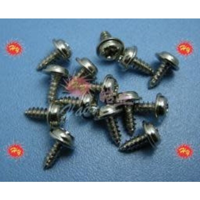 HY SELF TAPPING SCREW W/WASHER 2 X 10MM 10PK