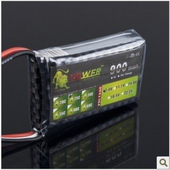 LION POWER LIPO 25C 11.1V 900mah READ SAFETY WARNING BEFORE USE 23.5x56x25.5mm  100gr SOLD WITH EC-3 PLUG