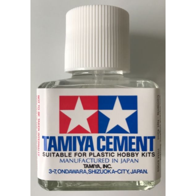 TAMIYA CEMENT BRUSH ON 40ML BOTTLE NON FLAMMABLE ORGANIC