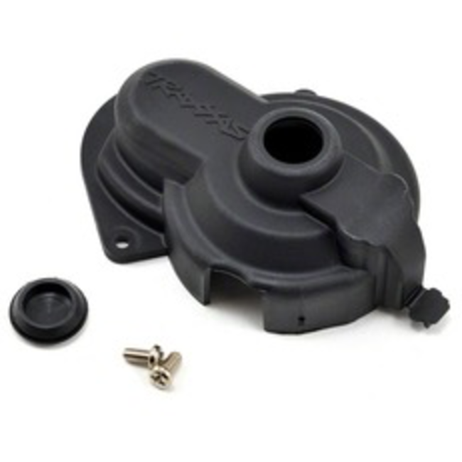 TRAXXAS DUST COVER WITH RUBBER PLUG, GEAR COVER