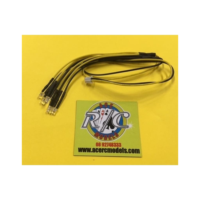 ACE LED LIGHT SET OF 5 MARKER LIGHTS 3MM WHITE SUIT TAMIYA 1/14 TRACTOR TRUCKS AND ACE SOUND SYSTEM