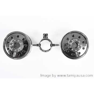 TAMIYA TAMIYA U PARTS SHINNY CHROME FRONT RIM WHEEL TRACTOR TRUCK 1:14