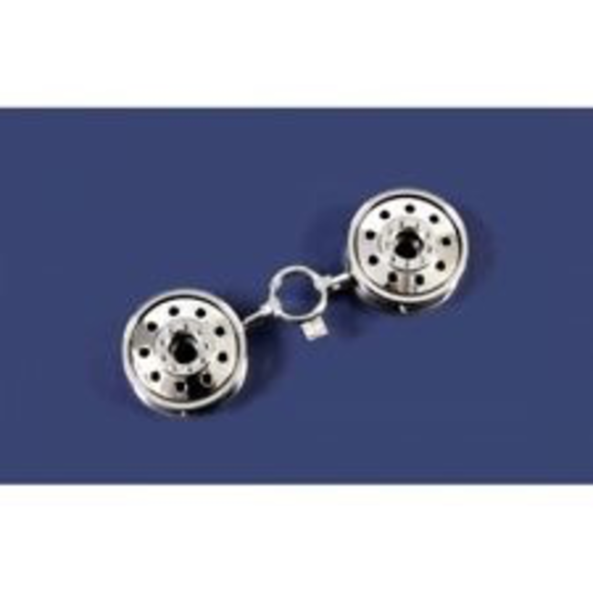 TAMIYA U PARTS SHINNY CHROME FRONT RIM WHEEL TRACTOR TRUCK 1:14