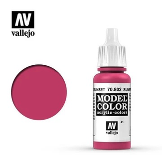 VALLEJO Vallejo Model Colour #045 - Sunset Red - 18 ml Matt Acrylic Paint