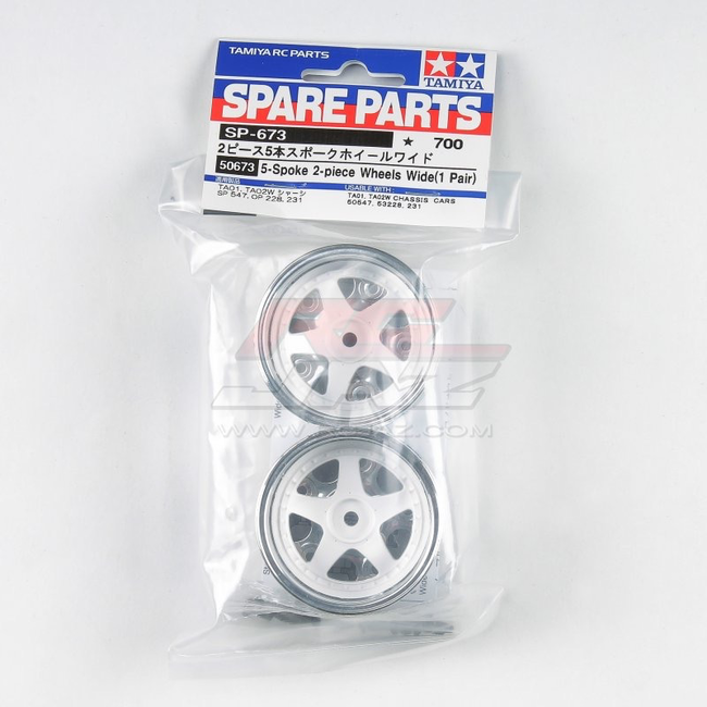 TAMIYA 5-SPOKE 2-PCE WHLS WIDE