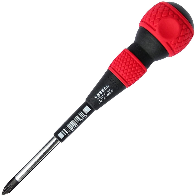 Vessel 220 Ball Grip +1x75 (JIS) +1 Screwdriver 220-1-75   SUITS  ALL  JAPANESE  BRANDS